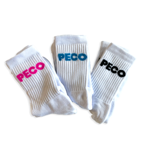 PECO Crew Sock Pack of 3 (Pink / Aqua / Black)