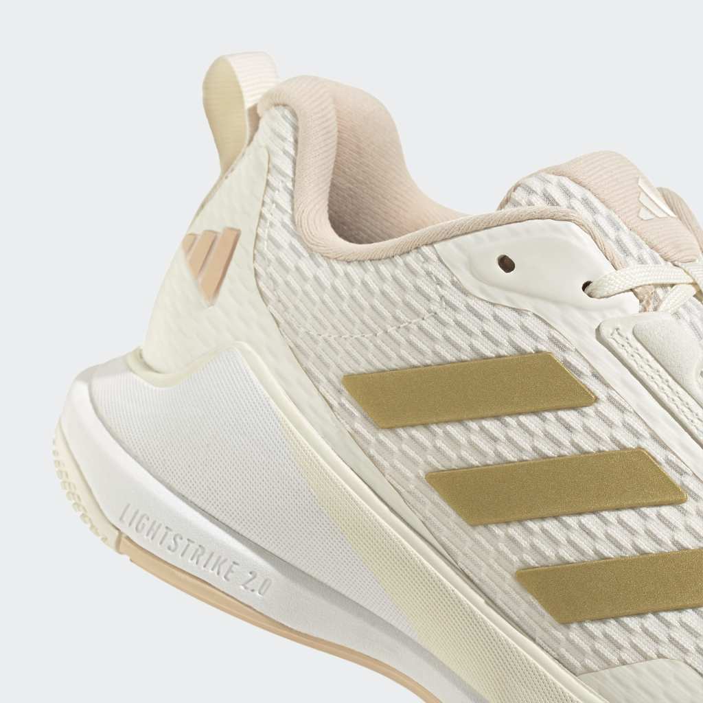 Image of adidas Novaflight indoor shoe, gold and cream white